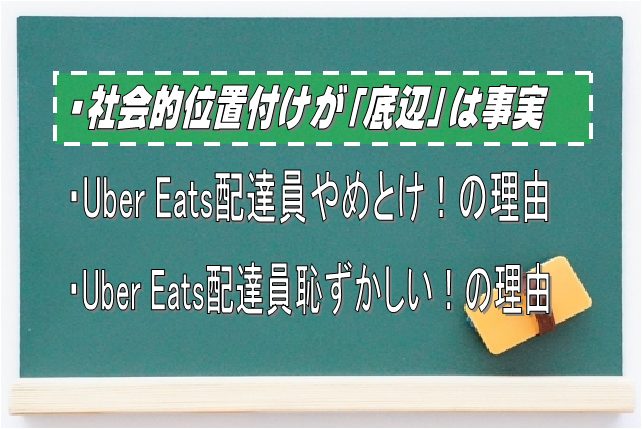 Uber Eats配達員は社会的位置付けが「底辺」は事実